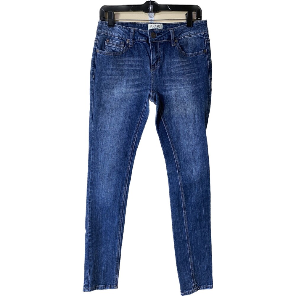 ZCO Premium Women's Super Low Rise Medium Wash Tapered Leg Skinny Jeans Size 5